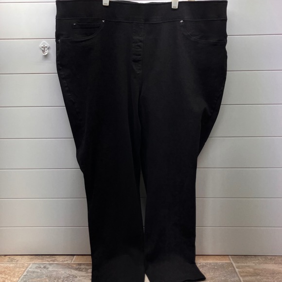 Investments Plus Pants - Slim Factor by Investments Plus Black Ankle Pants Womens 3X Pull On Stretch Slim